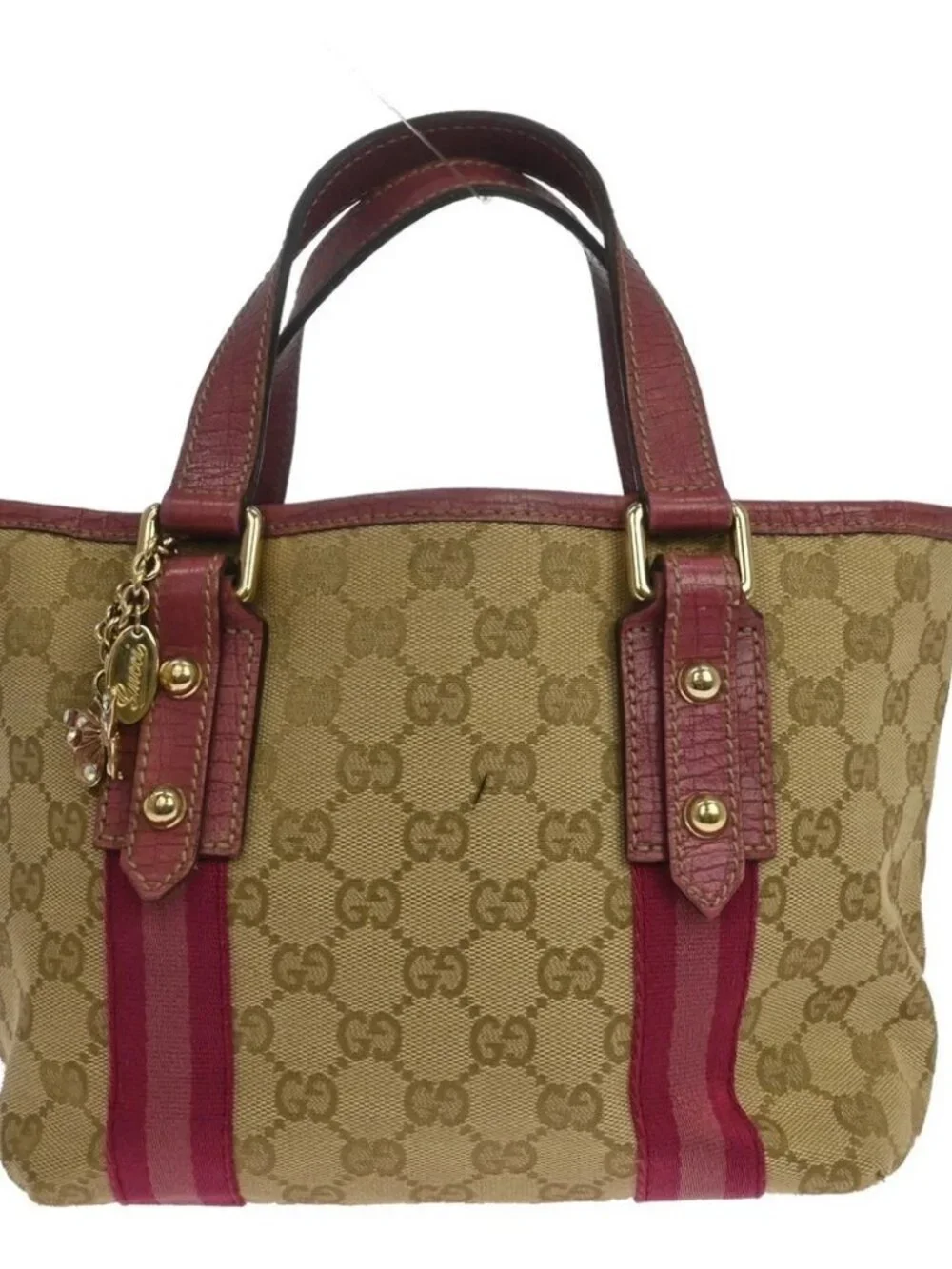 Gucci Beige Canvas GG Tote Handbag